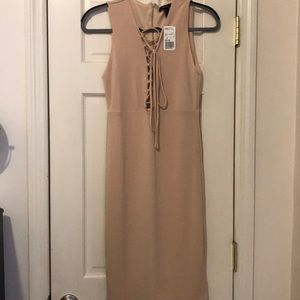Forever21 Tan dress with lace up